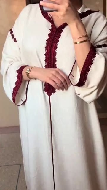 جلابة نسائية صيفية بقماش الحرير - موديل مريم